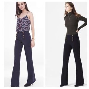 Express Navy Blue Sailor Flare Pants